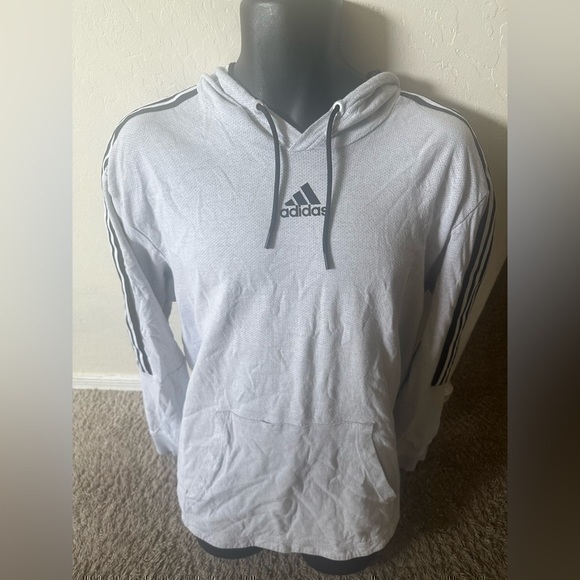Men’s used adidas size XXL 2XL pullover Hoodie grey pocket - Picture 1 of 5